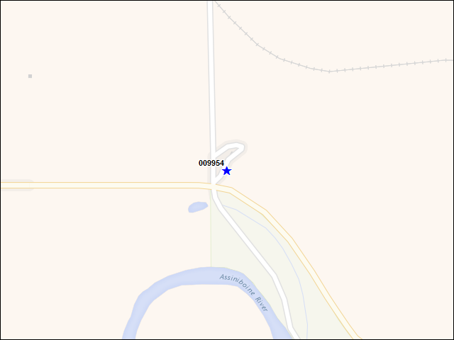 A map of the area immediately surrounding building number 009954