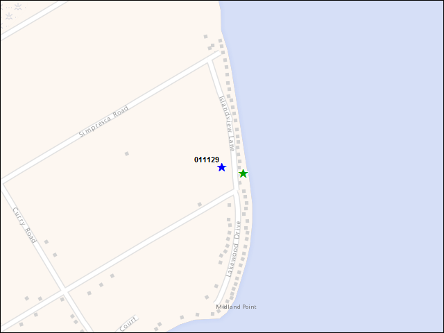 A map of the area immediately surrounding building number 011129