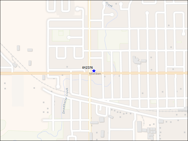 Une carte de la zone qui entoure immédiatement le bâtiment numéro 012376