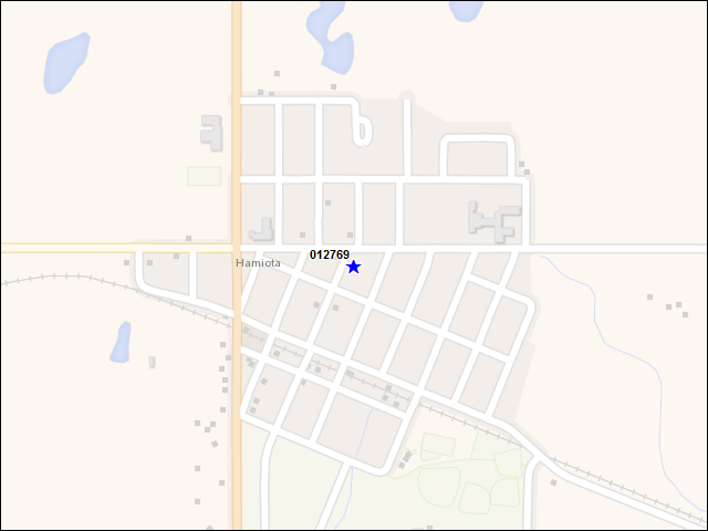 Une carte de la zone qui entoure immédiatement le bâtiment numéro 012769