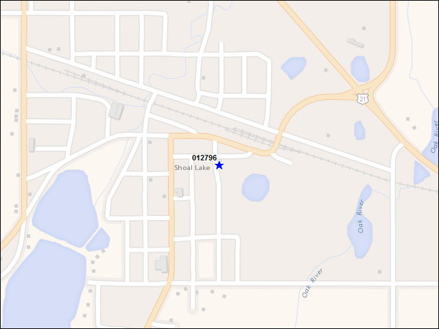 Une carte de la zone qui entoure immédiatement le bâtiment numéro 012796