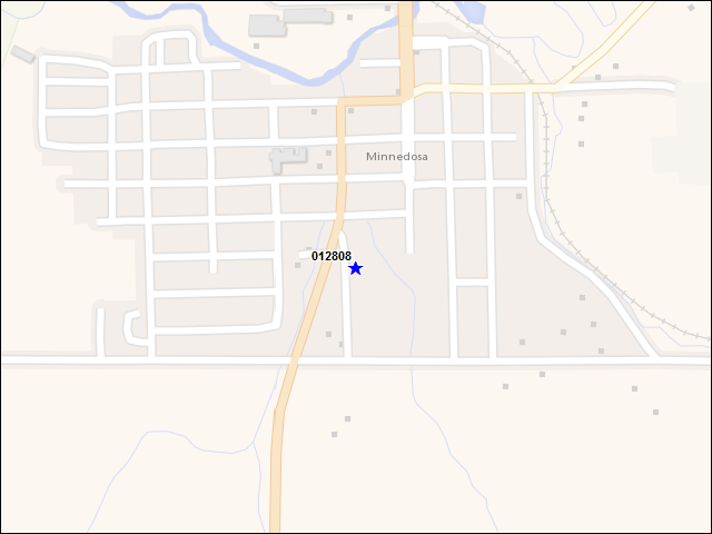 Une carte de la zone qui entoure immédiatement le bâtiment numéro 012808
