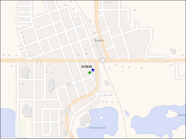 Une carte de la zone qui entoure immédiatement le bâtiment numéro 012829