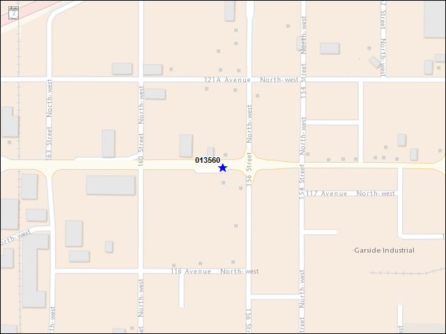 A map of the area immediately surrounding building number 013560