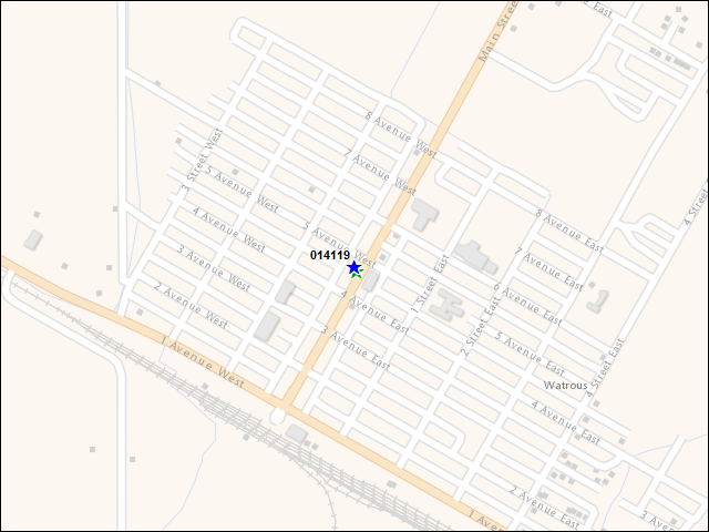A map of the area immediately surrounding building number 014119