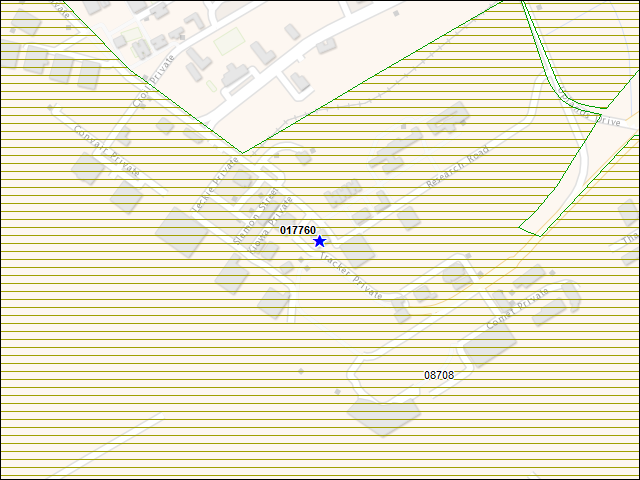 Une carte de la zone qui entoure immédiatement le bâtiment numéro 017760