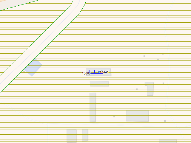 Une carte de la zone qui entoure immédiatement le bâtiment numéro 018331
