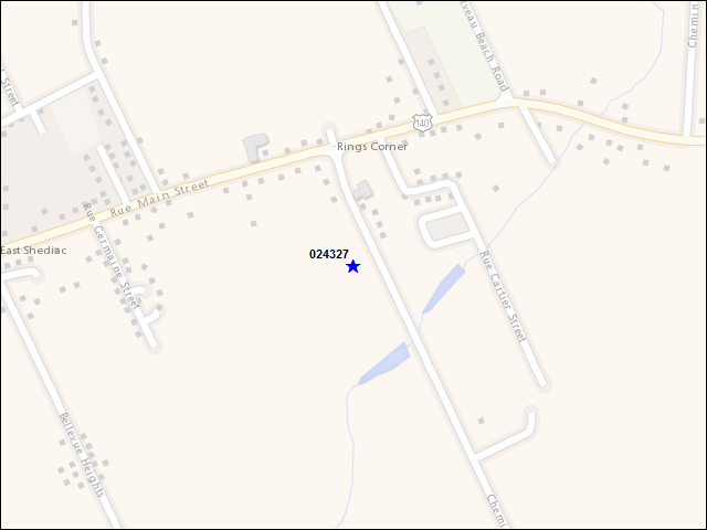 A map of the area immediately surrounding building number 024327