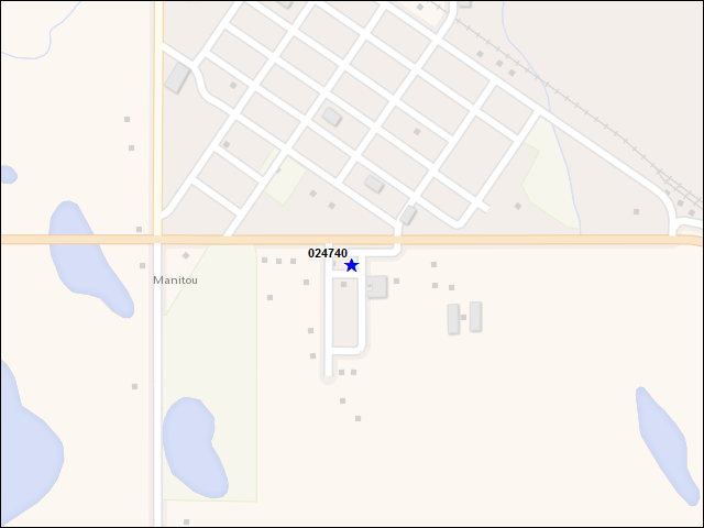 Une carte de la zone qui entoure immédiatement le bâtiment numéro 024740