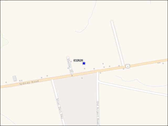 A map of the area immediately surrounding building number 032620