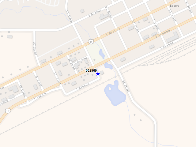Une carte de la zone qui entoure immédiatement le bâtiment numéro 032969