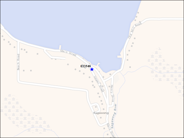 Une carte de la zone qui entoure immédiatement le bâtiment numéro 033146