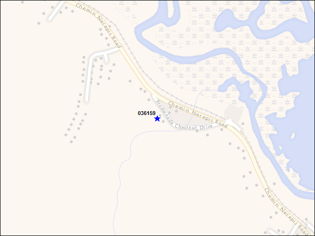 A map of the area immediately surrounding building number 036159