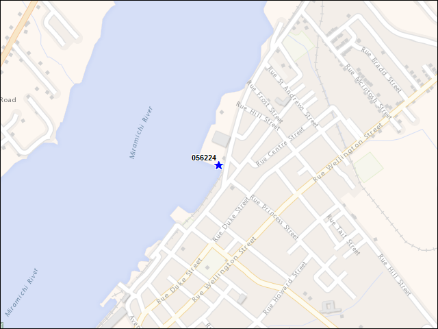 Une carte de la zone qui entoure immédiatement le bâtiment numéro 056224