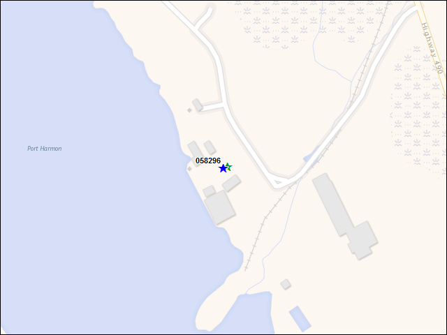 Une carte de la zone qui entoure immédiatement le bâtiment numéro 058296