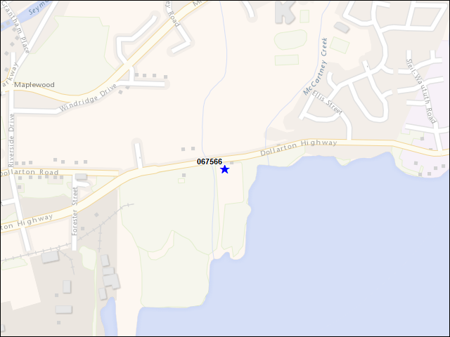 Une carte de la zone qui entoure immédiatement le bâtiment numéro 067566