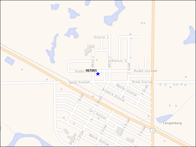 Une carte de la zone qui entoure immédiatement le bâtiment numéro 067861