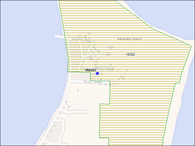 Une carte de la zone qui entoure immédiatement le bâtiment numéro 068283