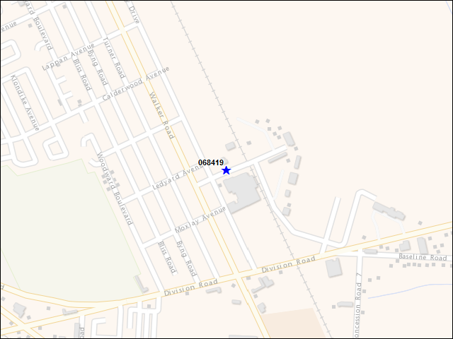 A map of the area immediately surrounding building number 068419