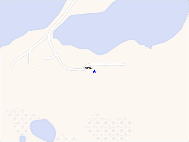 Une carte de la zone qui entoure immédiatement le bâtiment numéro 070945