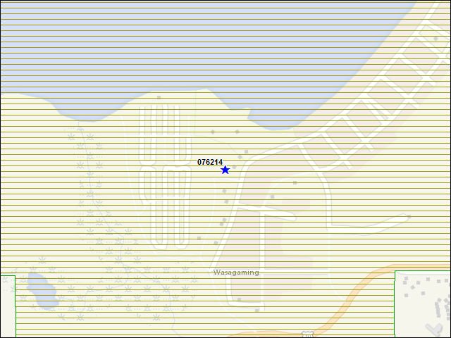 Une carte de la zone qui entoure immédiatement le bâtiment numéro 076214