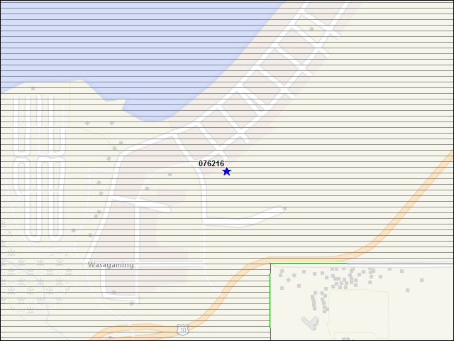 Une carte de la zone qui entoure immédiatement le bâtiment numéro 076216