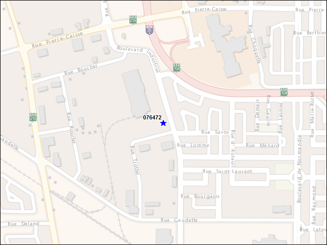 A map of the area immediately surrounding building number 076472