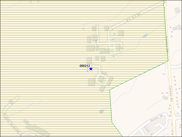 Une carte de la zone qui entoure immédiatement le bâtiment numéro 080212
