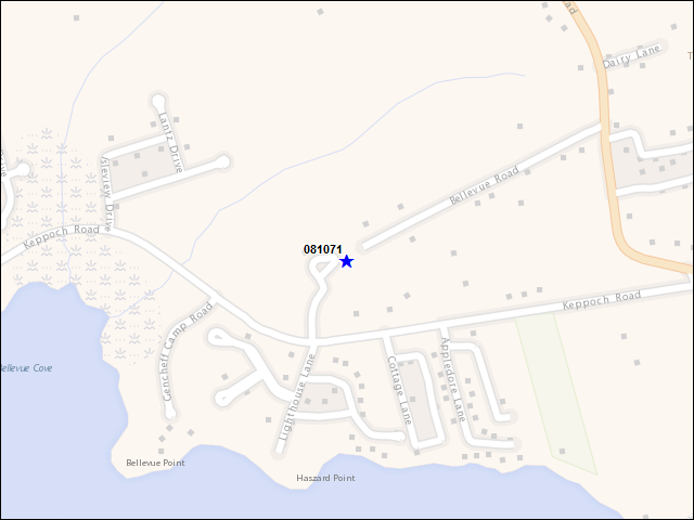 A map of the area immediately surrounding building number 081071