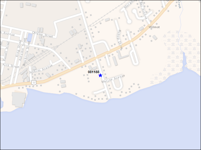 Une carte de la zone qui entoure immédiatement le bâtiment numéro 081188