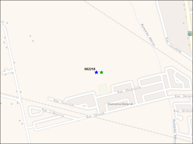 A map of the area immediately surrounding building number 082218