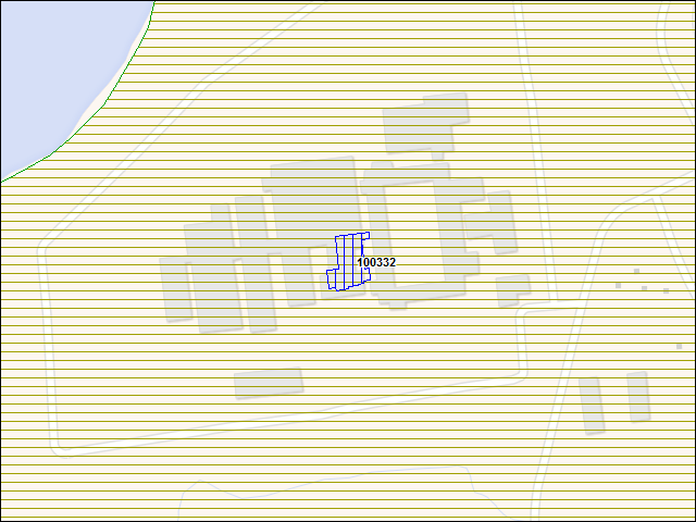 Une carte de la zone qui entoure immédiatement le bâtiment numéro 100332