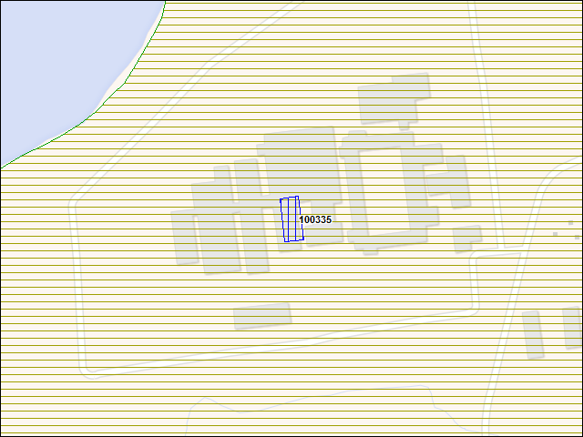 Une carte de la zone qui entoure immédiatement le bâtiment numéro 100335