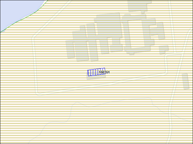 Une carte de la zone qui entoure immédiatement le bâtiment numéro 100351