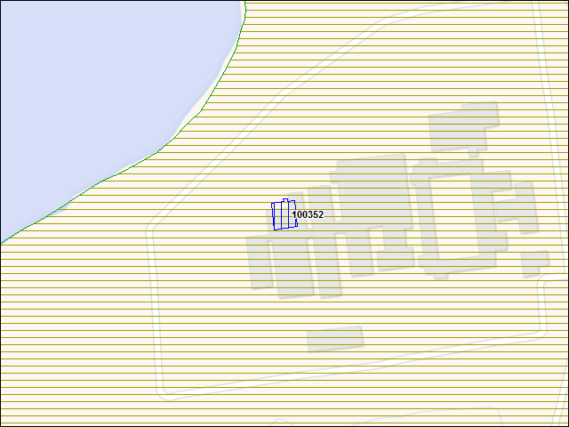 Une carte de la zone qui entoure immédiatement le bâtiment numéro 100352