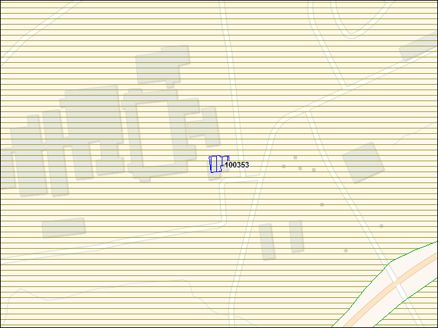 Une carte de la zone qui entoure immédiatement le bâtiment numéro 100353