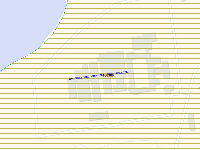 Une carte de la zone qui entoure immédiatement le bâtiment numéro 100360