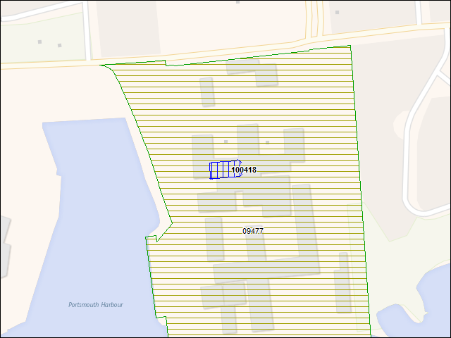 A map of the area immediately surrounding building number 100418