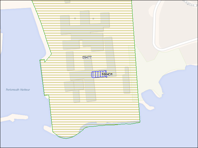 Une carte de la zone qui entoure immédiatement le bâtiment numéro 100431