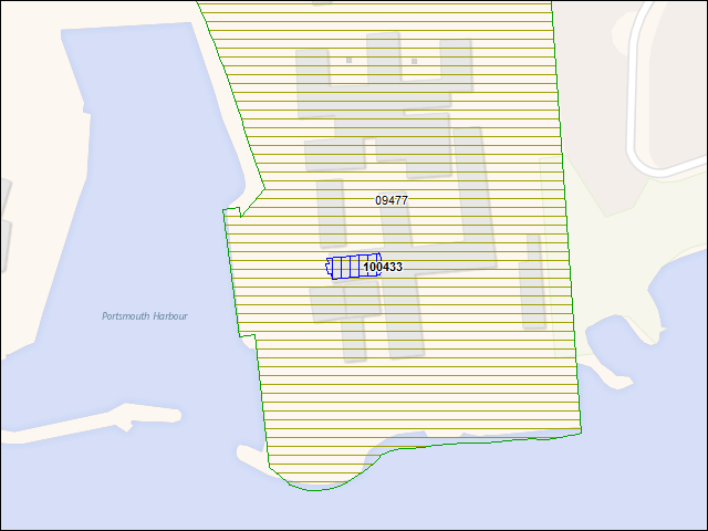 Une carte de la zone qui entoure immédiatement le bâtiment numéro 100433