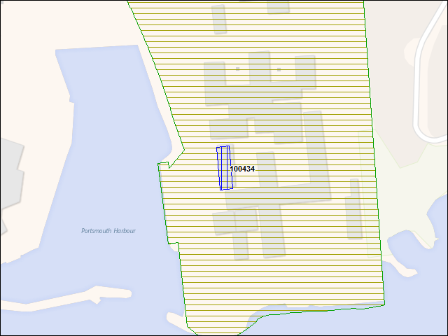 Une carte de la zone qui entoure immédiatement le bâtiment numéro 100434