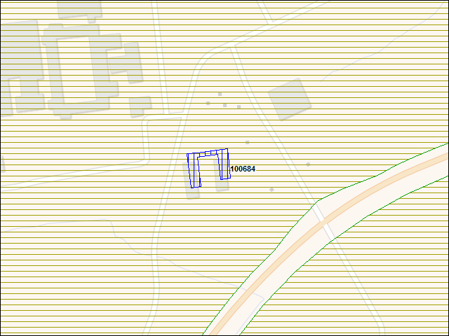 A map of the area immediately surrounding building number 100684