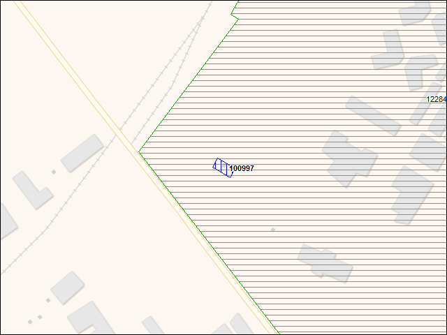 A map of the area immediately surrounding building number 100997