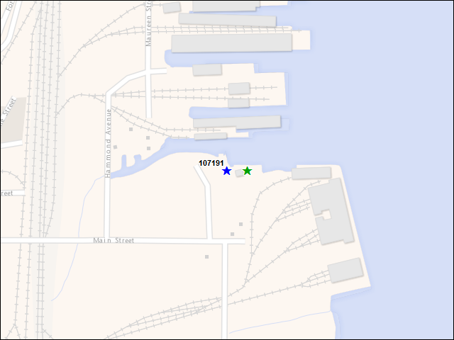 A map of the area immediately surrounding building number 107191