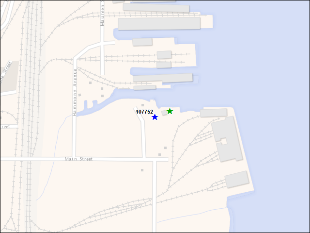 Une carte de la zone qui entoure immédiatement le bâtiment numéro 107752