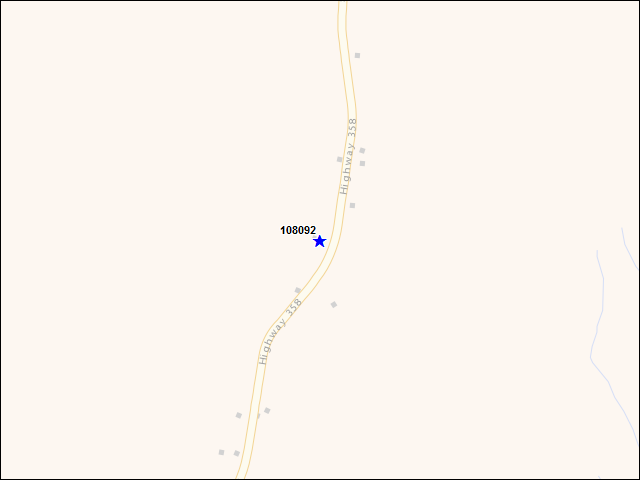 Une carte de la zone qui entoure immédiatement le bâtiment numéro 108092