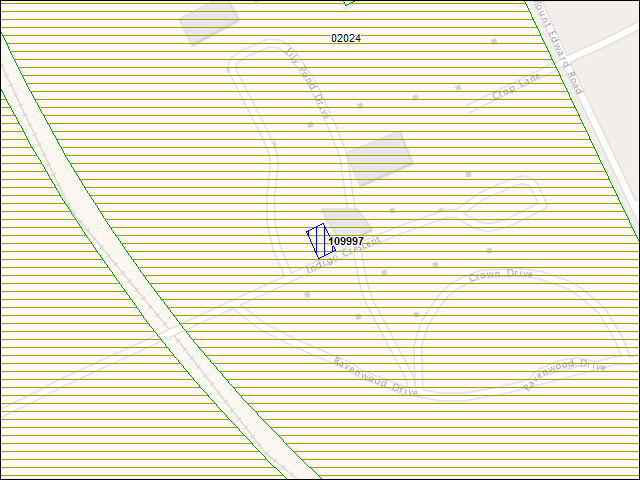 A map of the area immediately surrounding building number 109997