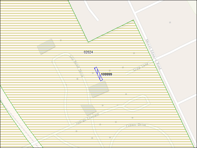 Une carte de la zone qui entoure immédiatement le bâtiment numéro 109999
