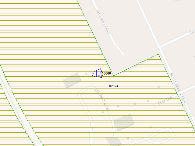 Une carte de la zone qui entoure immédiatement le bâtiment numéro 110000