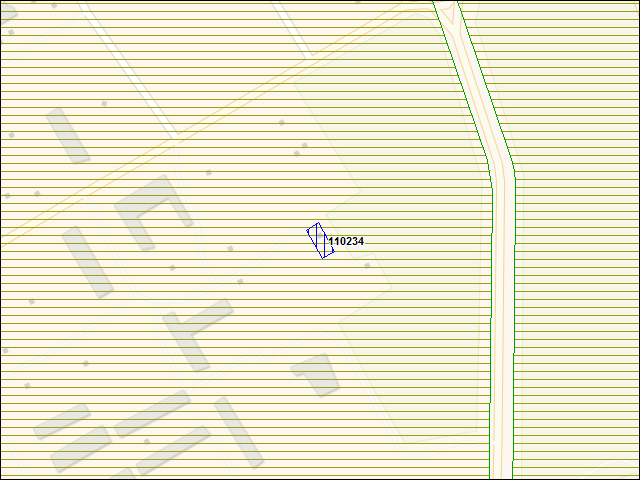 Une carte de la zone qui entoure immédiatement le bâtiment numéro 110234